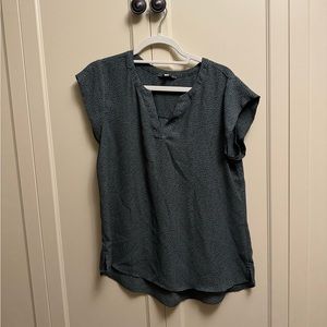 2/$10 Grey and black spotted blouse large Reitmans